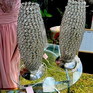2 crystal lamps I do have glass table there’s one under them but I have 3